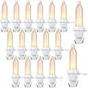 60 Pcs Christmas LED Replacement Bulb Mini Wide Angle LED Xmas Bulb Tree Light Outdoor String Light Replacement for Christmas Garden Tree Party Decor(White Base with Warm White Bulb)