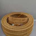 20" Boho Rattan Chandelier, Gold Woven Pendant Light for Dining Bedroom