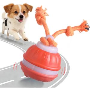 Interactive Dog Toys,Automatic Moving Activated Dogs Ball Toy (Orange)