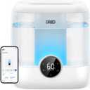DREO Smart Humidifiers for Bedroom, 6L Top Fill Supersized Cool Mist Humidifier for Large Room, 60 Hour Runtime, Quiet Ultrasonic Humidifiers for Plants, Indoor, Home, Night Light, White
