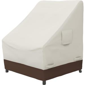 AmazonBasics Outdoor Patio High-Back Chair Cover, Beige/Tan, 35"x 28"