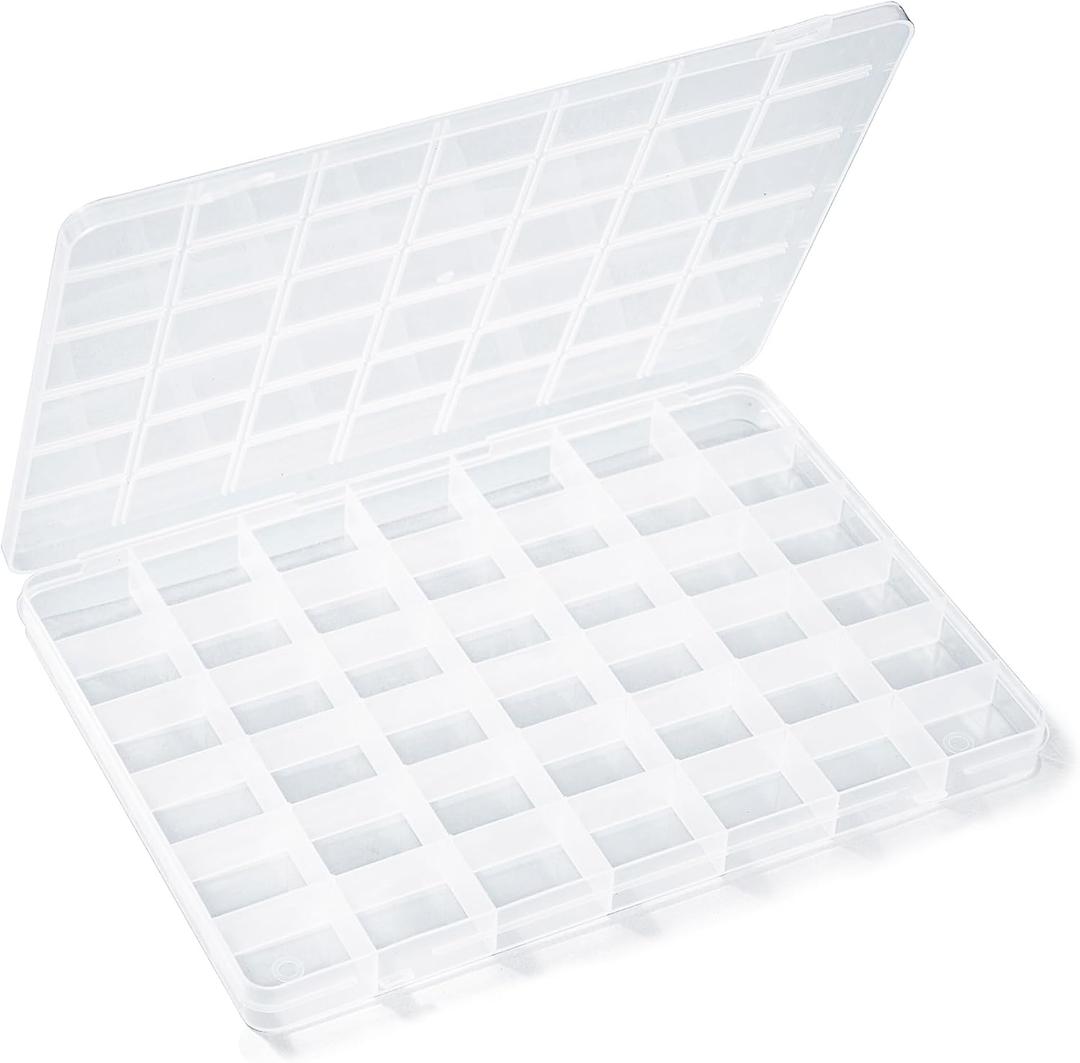 42 Grids Plastic Bead Organizer Beads Storage Containers Bead Holder Organizer Clear Storage Dividers Box for Jewelry Arts and Crafts (9.2*6.5*0.7 inches(1 Pack))