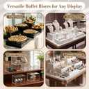 Leinuosen 6 Pcs Acrylic Buffet Risers Stands for Food Display Cubes Box, 6 to 11 Inch Square Catering Table Dessert Decorative for Wedding Brunch Setup Party Jewelry Collectible, Hollow Bottom (Clear)