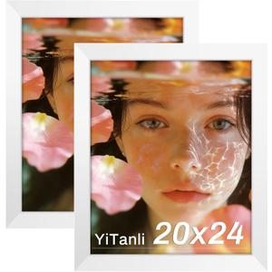 20x24 Picture Frame, for 20 x 24 in Posters and Art Prints, Horizontal or Vertical Wall Mounting, White 20 x 24 Poster Frame, 2 Pack.