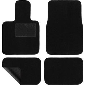 EKR All-Weather Universal Floor Mats,Thick Anti-Slip Car Carpet,4pcs | 0.5-in Ultra-Thick Plush Carpet,Anti-slip Heel for Drivers,Silent Comfort Rugs with Waterproof Layer(Black Plush Carpet)