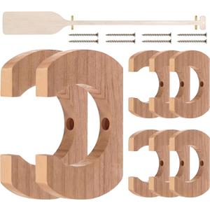 DaisyInner 4 Pcs Wooden Paddle Holder Paddle Hangers Paddle Wall Racks Paddle Storage Keeper Hanging Oar Wall Decor Paddle Board Accessories for Kayak Sup Canoe Dragon Boat Paddles