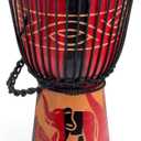 Djembe Drum, AKLOT African Drum Hand-Carved 10'' x 20'' Mahogany Goatskin Drumhead for Adults Beginners (Red)