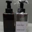 UUJOLY Foaming Soap Dispenser, 450ml (15oz) Refillable Pump Bottle Plastic for Liquid Soap, Shampoo, Body Wash (2 Pcs) (Amber)