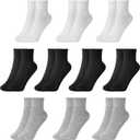 Kids Cotton Socks 10 Pairs Boys Girls Black White Gray School Socks (M)