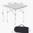 VEVOR Folding Camping Table, Portable Roll Up Side Tables, Lightweight Aluminum Table for Outdoor BBQ Tailgating Picnic, Travel (28 inch-Silver)