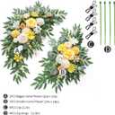 Artificial Wedding Arch Flowers Kit(Pack of 2) for Wedding Arch, Bridal Shower, Ceremony and Reception Backdrop Decoration (Gentle Creamy Yellow)