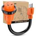 Nilight RV Locking Adapter Cord 15 Amp to 30 Amp Pure Copper Heavy Duty 10 Gauge Wire ETL Listed 5-15P to L5-30R 15M/30F Weatherproof Cord for RV Camper Caravan Van Trailer