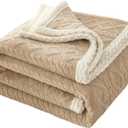 Throw Blanket, Super Soft & Warm Striped Fleece Blanket, Cozy Fluffy Blanket All Season Use,Soft Fuzzy Plush Christmas Blanket Gift for Women (Card,180X 200cm/71X78IN)