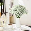 Ysleen 300 Pieces Artificial Flowers Plastic Baby Breath Flowers Faux Gypsophila DIY Floral Bouquets Arrangement Baby Breath Wedding Party Decoration for Party Home Office Garden Decor (White)