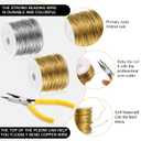 Mudder 2 Rolls Wire for Jewelry Making and Pliers Silver Craft Tarnish Resistant Jewelry Beading Wire for DIY Craft Making Supplies (Gold,Silver,20 Gauge)