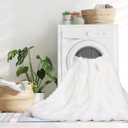 Bubble Cuddle Throw Blanket for Couch, Faux Fur Ultra Soft Plush Cozy Luxury Blanket for Travel Camping Home Decor Office Airplane Car, Machine Washable, 50" x 60" Cream White