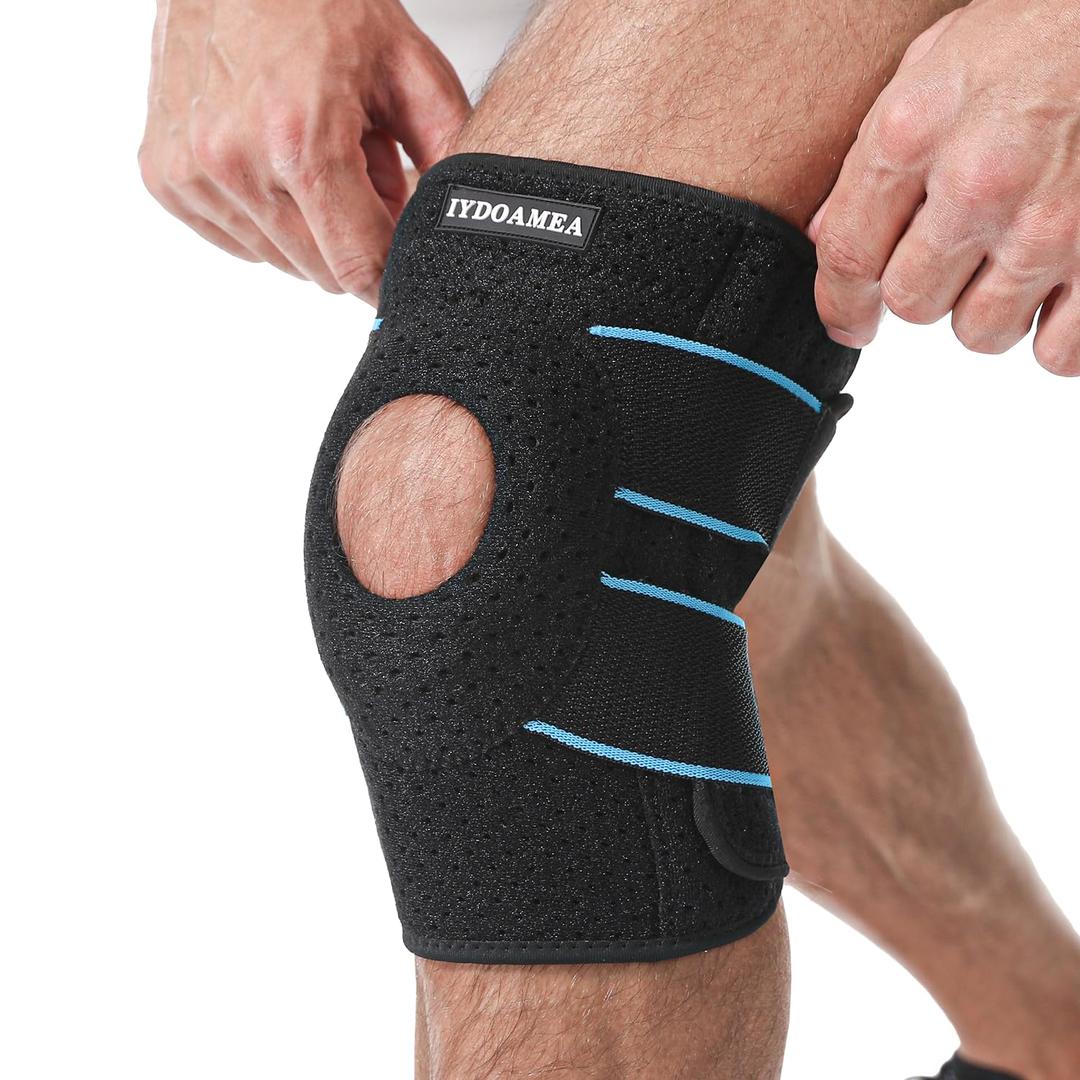 IYDoaMea 1pc Plus Size Knee Brace Men and Women with Side Stabilizers & Patella Gel Pads for Maximum Knee Pain Relief and Fast Recovery for Meniscus Tear, ACL, Arthritis (2XL(23-25"))