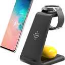 Wireless Charger for Samsung, 3 in 1 Wireless Charging Station for Galaxy S25 Ultra/S24 Ultra/S23/S22/Note 20/Z Flip 6/Fold 6,Qi Charger Stand for Galaxy Watch 6/5, Galaxy Buds 3/3 Pro,Women Men Gift