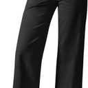 Cicy Bell Womens Wide Leg Pants Summer Baggy Casual Elastic High Waisted Cotton Trousers with Pockets (XX-Large, Black)