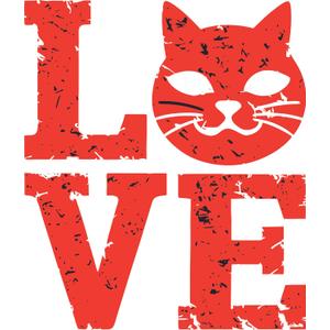 Love L O V E Cute Cat Cat Lovers Kids Room Bedroom Wall Decal Wall Dcor Vinyl Sticker Size: 20 x 20