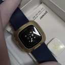 Fitbit Versa 3 Health & Fitness Smartwatch with GPS, 24/7 Heart Rate, Alexa Built-in, 6+ Days Battery, Midnight Blue/Gold, One Size (S & L Bands Included)