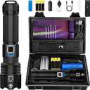 Victoper Rechargeable Flashlight, High Lumens Super Bright Flashlights, 5 Modes XHP 70.2 Waterproof High Powered LED Tactical Flash Light, Handheld Flashlight for Emergency, Camping, Hiking Black