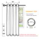 Sunshelf 4 Panels Outdoor Sheer Curtains for Patio, Waterproof Light Filtering Outside Curtains with Grommets for Porch, Pergola, Cabana, 4PCS x 54" W x 84" L, BeigeWhite