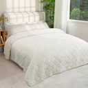 Velvet Quilt Set King Size - Luxury Lightweight Velvet Bed Comforter & 2 Pillow Shams | Oversized Coverlet Bedspread 3 Piece | Oeko-TEX All Season Bedding White