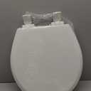 Bemis Ashland Modern Wood Toilet Seat with Decorative Edge, Slow Close, Secure Hinges, Made in USA, Round, White