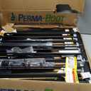 Metal Fence Post 3 Feet Black, Pack of 15, T Posts for Wire Fence, No Dig Steel U Posts Fencing for Lawn Garden Wire Mesh Fence Poles Sign Outdoor Light Duty