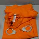 fun shack Men's Prisoner Costume, Orange Jail Inmate Jumpsuit, Adult Prison Outfit for Halloween or Costume Parties, XL