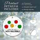 5 x Volleyball Ornament 2025  White Elephant Gift, Deck The Halls with Volleyballs Ceramic Holiday Decoration  Gift for Volleyball Players, Coaches, Fans & Teams