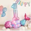xfbbchh Mermaid Birthday Decorations, Mermaid Balloons Kit, Sea Balloon, Mermaid Foil Balloon, Mermaid Tail Balloons for Baby Shower, Girls Mermaid Party (number-8)