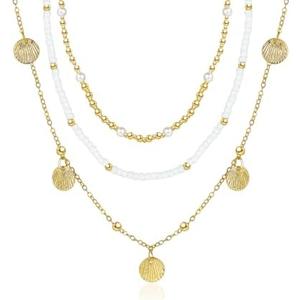 Charm Necklace Set for Women Beaded Necklace Summer Necklace Boho Necklace Beach Necklace Christmas Jewelry Present for Women Halloween Necklaces Jewelry