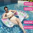 Pool Floats Adult, Inflatable Pool Float Chair with Cup Holder and Handles, U Shaped Floating Lounge Seat for Pool Lake Beach Party, 39 x 30 in, 220 lb