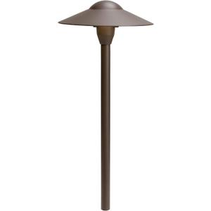 Kichler 8" Outdoor LED Path Light in Textured Architectural Bronze , 12V Adjustable Exterior Dome Light, (8.25" W x 21" H), 15310AZT