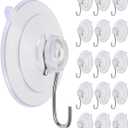 Suction Cup Hooks, Transparent PVC Removable Reusable, for Glass Windows, Mirrors, Doors, Tiles, 15 Pack