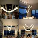 Modern Globe Chandelier High Ceiling Bubble Pendant Light Gold 10 Lights | Bubble Ball Chandelier Bubble Chandeliers Long Pearl Chandelier for Foyer Living Room Dining Room Stairwell LED Dimmable