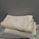 SRVEINE Solid Color 100% Washed Cotton Duvet Cover Set, 4-Piece Reversible Quilt Cover Queen Size, Soft Comforter Bedding Cover with Zipper Closure and 4 Corner Ties(Cream Color, Full)