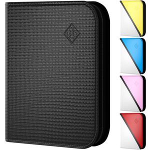 Trading Card Binder 4 Pocket  Card Binder with 50 Pages + 400 Slot Capacity, Top Loading Sleeves, PU Leather Cover, Collector Album for Standard Size Trading Cards, TCG & Sports Cards - Black