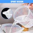2 x DTDNZKN 3 Pack Measuring Cup Set, Includes 250Ml (1-Cup), 500Ml (2-Cup) and 1000Ml (4-Cup) Plastic Liquid Measuring Cups- Baking, Cooking, Mixing & Measuring Cups, Essential Kitchen Tools