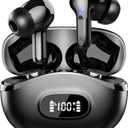 Wireless Earbuds, Bluetooth Headphones 5.4 HiFi Stereo, Ear Buds with 4 ENC Noise Cancelling Mics, 48H Bluetooth Earbuds with Dual LED Display, IP7 Waterproof in Ear Earphones for Android iOS, Black