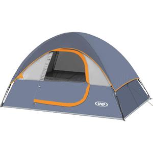 Camping Tent 2-4 Person, Waterproof Windproof Tent with Rainfly Easy Set up-Portable Dome Tents for Camping (Gray)