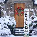 47" 2 In1 Christmas Welcome Sign for Porch Front Door Decoration Ho-ho-ho Christmas Decor Wooden Winter Door Sign Baby It's Cold Outside Hanging Decor for Winter Wonderland Outdoor