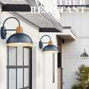 Dusk to Dawn Barn Lights, HWH Modern Exterior Wall Sconce Light, Outdoor Barn Wall Sconce Porch Light Fixture, Hammered Metal Shade, Dark Blue Finish, 5HZG70B-PC SF
