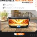 Heated Lunch Box,120W Electric Lunch Box for Adults with 1.5L 304 Stainless Steel Container, 12V/24V/110V Lonchera Elctrica Porttil for Travel,Work,Car,Truck (Pure Black, 1.5L x 4)