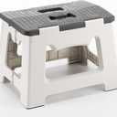 Step Stool Foldable, 9'' Folding Step Stool for Kids & Adults, Hold Up to 300lb, Lightweight Small Collapsible Step Stools with Handle, Stepping Stools Suitable for Kitchen Bathroom (Gray)