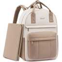 LOVEVOOK Puffer Diaper Bag Backpack, Lightweight Baby Bag with Changing Pad, Large Diaper Backpack for Mom Dad with Stroller Buckles, Beige-Coffee