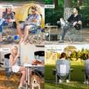 Byliable Camping Chairs Lawn Portable Foldable Camp Folding Lightweight Chair for Adults with Drink Holder and Cooler Pouch Outdoor for Camping, Lawn, Sports, Picnic, Music Festival, Gray Black