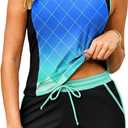 Arolina Tankini Swimsuits for Women Two Piece Athletic Bathing Suits Blouson Tankinis Top with Sporty Pockets Boy Shorts XL
